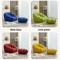 Canapé paresseux moderne en forme de citrouille, fauteuil de salon à une place, en tissu respirant en maille, avec compression sous vide