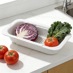 Stretch Modern Expandable Multifunctional Vegetable Washing Storage Portable <b>Plastic</b> Draining <b>Basket</b> for Kitchen - Product Image 5