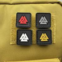 Brassard 3D en PVC avec Velcro, motif Valknut Vikings Rune Norvège Odin, pour le moral, transfrontalier