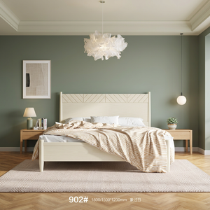 Scandinavian Design Solid <b>Oak</b> Bed Modern Minimalist Platform Bed <b>Frame</b> For Apartment Hotel Bedroom - Product Image 3