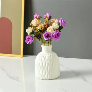 Nordic Style Pink Blue White Decorate Plastic Dry Flower Vases For Wedding Centerpieces Homes And Decor