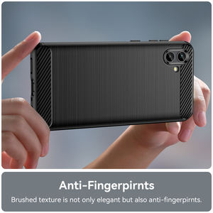 Coque de téléphone en TPU souple et mince pour Samsung Galaxy A04, Texture en Fiber de carbone, ligne brossée, Absorption des chocs - Product Image 3