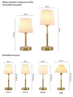 Lampe de chevet portable à hauteur réglable, style nordique, commande tactile, en métal, rechargeable, sans fil, fonctionnant sur batterie, ambiance lumineuse
