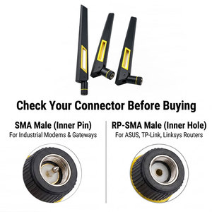 Antenne en caoutchouc jaune et noir 3G <span class=keywords><strong>4G</strong></span> <span class=keywords><strong>LTE</strong></span> 5G Wifi, antenne omnidirectionnelle en caoutchouc pour équipement IoT, connecteur RP-SMA mâle pour ordinateur - Product Image 3