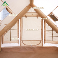 Tente gonflable à pompe à air pour 2-3 personnes, installation facile, quatre saisons, 6,3 mètres carrés, imperméable, une chambre, un salon, pour le camping