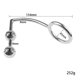 <span class=keywords><strong>Precio</strong></span> al por mayor de fábrica, productos sexuales para adultos, juguetes, gancho Anal sólido de Metal inoxidable, cuentas <span class=keywords><strong>anales</strong></span> con anillo para experiencias SM - Product Image 3