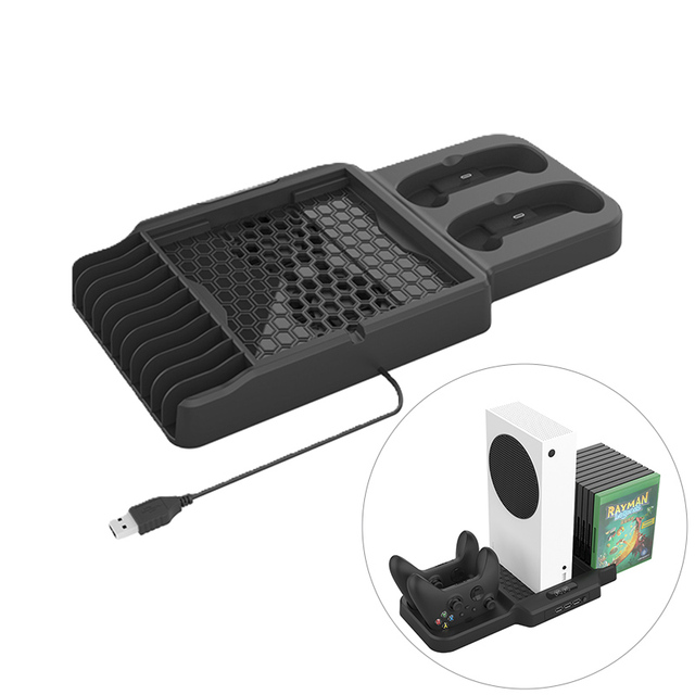 KJH Multifunctional Charging Stand for Xbox Series X/S Console Cooling Fan Storage Disc for XBOX SX Game Accessories for Xbox SS