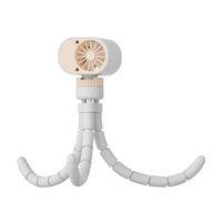 Ventilateur portable Octopus 18000RPM 199 vitesses 1800mAh avec base de refroidissement 360° °   Trépied flexible rotatif Type-C pour poussette de bébé, voyage, extérieur