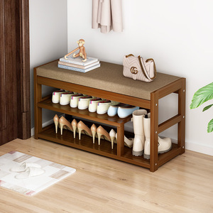 Multifunctional Shoe <b>Rack</b> With Bench And Coat Hooks Bamboo Material Space Saving Design For Entryway Storage - Product Image 2