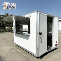 Chariot de restauration mobile carré pour hot-dogs, camion de crème glacée, remorque de vente de nourriture, à vendre