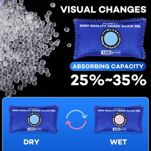 FURWEY 100g Lot de 6 Sachets Dessiccants Rechargeables en Gel de Silice avec Indicateur de Couleur, Absorbeurs <span class=keywords><strong>d</strong></span>'<span class=keywords><strong>Humidité</strong></span> pour Rangement et Placards - Product Image 3