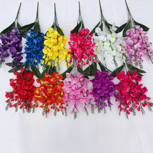 Lot de 5 grandes fleurs artificielles de gladiolus en soie, couleurs printanières, pour <span class=keywords><strong>d</strong></span>écoration maison et hôtel, moulage par injection gaufré, vente en gros - Product Image 6
