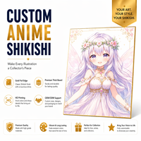 Papan Seni Shikishi Anime Kustom dengan Cetakan Foil Emas Holografik Laser, Koleksi Autograf, Dilengkapi Penyangga