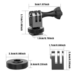 Adaptateur de fixation à griffe chaude en aluminium CNC pour GoPro Hero 13/12/11/10/9/8/7/6/5, DJI Osmo Action 5/4/3/2/1, AKASO, <span class=keywords><strong>Campark</strong></span> - Product Image 4