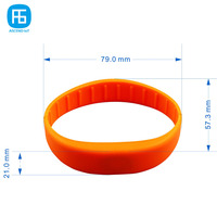 Gelang Silikon RFID Tahan Air yang Dapat Disesuaikan, Gelang NFC untuk Kontrol Akses ID Karyawan Perusahaan dan Absensi