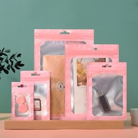 Sacs Mylar Rose Mat Personnalisés avec Fermeture Éclair et Fenêtre Frontale pour Petits Objets, Refermables, Imprimés avec Logo, Anti-Odeur, Métalliques Mat