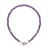 Natürliches Zhejiang-Amethyst-Armband für Damen, Marke Haoxuan, extrem dünn, 2 mm, rund, facettiert, Edelstein, funkelnd, Modetrend