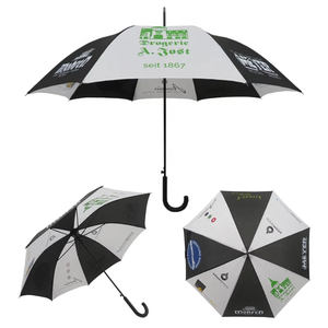 Parapluie droit coupe-vent personnalisé avec impression par sublimation RPET, motif Tour Eiffel de Paris, cadeau promotionnel personnalisé, protection UV - Product Image 2