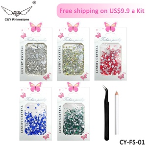 Cristales de Vidrio para Decoración de Uñas, Diseño Plano, Pedrería de Fantasía para Uñas, <span class=keywords><strong>Cristal</strong></span> para Uñas, Envío Gratuito, Venta al por Mayor - Product Image 3