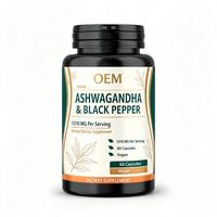 Capsules d'Ashwagandha pour favoriser le sommeil, vous aident à vous détendre et à profiter d'un sommeil réparateur la nuit, capsules d'Ashwagandha et de poivre noir