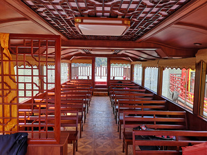 Bateau de croisière électrique de luxe chinois classique avec un design de toit à trois disques élégant de style <span class=keywords><strong>Ango</strong></span>, 7-10 km/h pour utilisation fluviale - Product Image 2