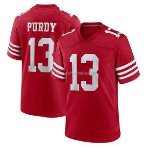 Maglia da Football Americano San <span class=keywords><strong>Francisco</strong></span> 49ers con Ricamo, Vendita all'Ingrosso # 23 Christian McCaffrey # 13 Brock Purdy # 54 Magliette Fred Warner - Product Image 5