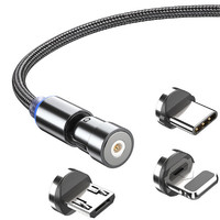 Cargador Inalámbrico Magnético para Auto de 15W, con Cable Telescópico Oculto en la Ventilación, USB-C para iPhone y Teléfonos Móviles, Escáner