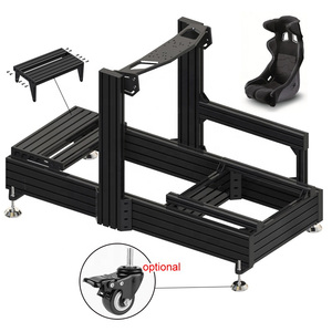 Ensemble complet d'usine de simulateurs de course en salle avec triple moniteur, cockpit en aluminium personnalisable, rig de simulation de course (base 40160) - Product Image 4