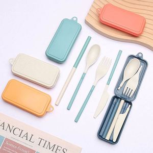 ชุดช้อนส้อมพับได้จากฟางข้าวสาลี ชุดอุปกรณ์รับประทานอาหารแบบพกพา เป็นมิตรกับสิ่งแวดล้อม เหมาะสำหรับของขวัญส่งเสริมการขาย - Product Image 2