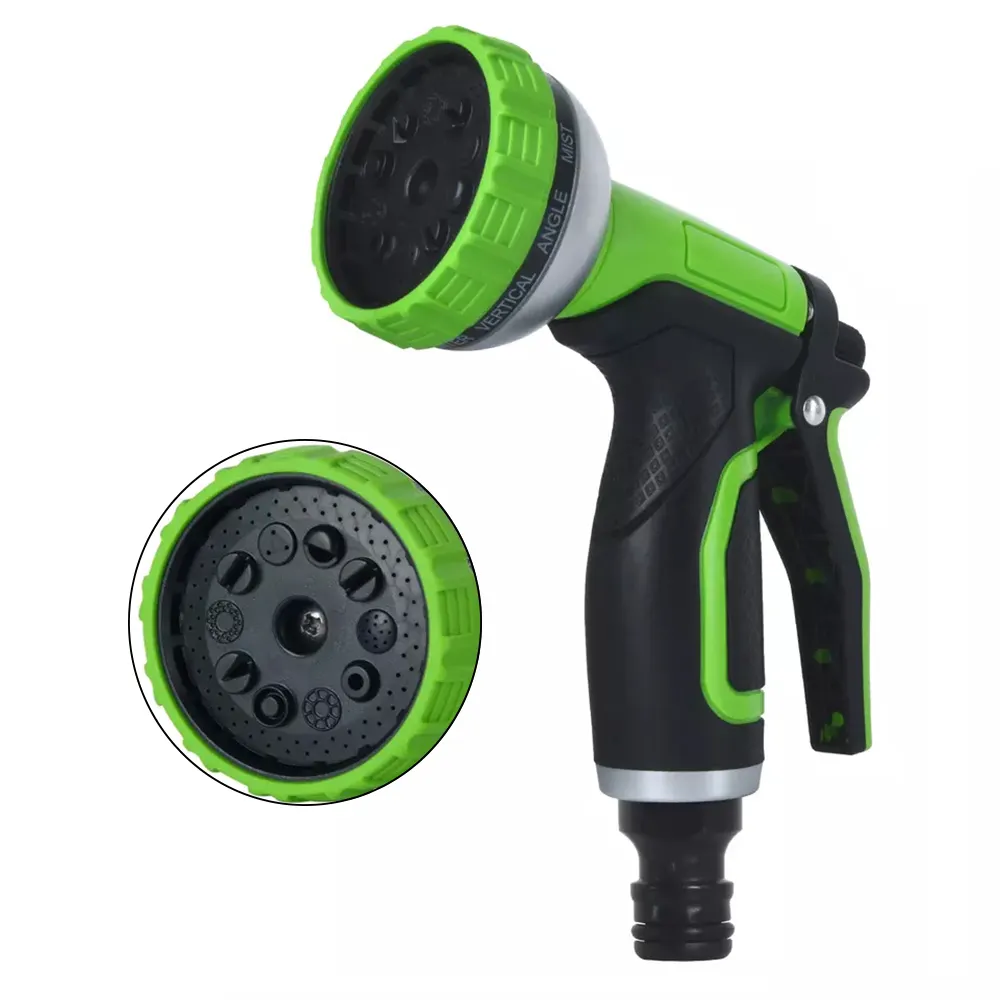 Vertak-boquilla de agua de plástico para manguera, 10 patrones, boquilla de pistola de agua de jardín de color personalizado