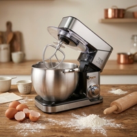 Robot pâtissier sur socle 10L, moteur en cuivre 2000W, 0+6 vitesses, fonction Pulse, avec protection anti-éclaboussures, pour la pâtisserie familiale