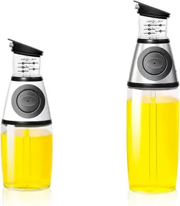 Bouteille d'huile d'olive 250ML 500ML et distributeur de vinaigre bouteilles Cruet bouteille de distributeur d'huile d'olive en verre avec pompe de mesure