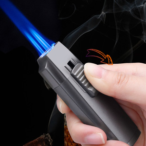 Encendedor de cigarrillos de Metal a prueba de viento Jobon con combustible de butano diseño moderno Función de humo regalo de negocios - Product Image 2