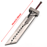 Épée de jouet en métal en alliage de zinc amovible, modèle Cloud Strife de 34 cm, style jeu FF, pour cosplay et cadeau