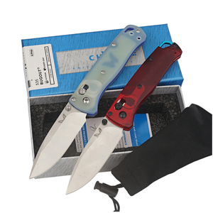 Navaja Plegable Bugout con Hoja S30V y Mango G10&PEI, Navaja de Bolsillo EDC para Supervivencia, Apertura Manual con Perilla en el Pulgar, Roja y Azul - Product Image 1