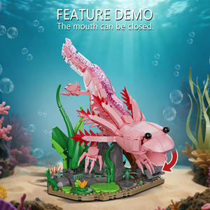 Juego de Bloques de Construcción de Axolotl de Plástico Simulado, 998 Piezas, Figura de Animal para Niños y Adultos <span class=keywords><strong>HTL</strong></span>, Gran Venta - Product Image 6