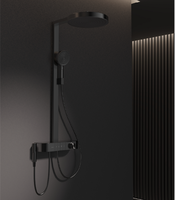 Colonne de douche thermostatique murale 4 fonctions en ABS avec pommeau pluie, douchette à main et jet bidet pour salle de bain - Vente en gros