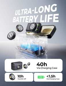 Micrófono Lavalier Inalámbrico Hollyland <span class=keywords><strong>Lark</strong></span> M2 Negro Combo, Alcance de 300m, 10 Horas de Duración, Omnidireccional, para Vlogging y Transmisión en Vivo - Product Image 6