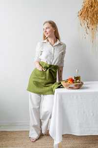 Delantal Unisex Hecho a Mano, Desechable, con Media Manga de Lino, Color Personalizado, Talla Única, Estilo Liso y Suave para Uso en Restaurantes - Product Image 4