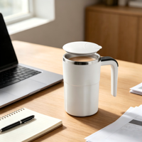 Nicebuy Tasse intelligente en acier inoxydable 316 de 450 ml avec affichage de la température, agitation automatique, tasse à café portable avec couvercle