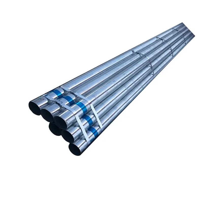 Tubo de acero al carbono o protector de hierro, Dn15 a dn250 od, tubería de plástico ERW, tubo redondo recubierto galvanizado, espesor de 1to10mm, precio de fábrica