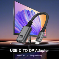UNIEAN Venta al por mayor HD 2M Usb 3,2 C a DP 60Hz Adaptador Display Port Cable Tipo C a 8K DP Cable para video Cable a Macbook pro