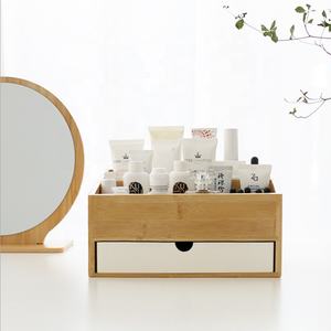 Table de coiffeuse en bambou, naturel, environnemental, cosmétique, support de rangement de bijoux, organisateur porte-tiroir présentoir - Product Image 1