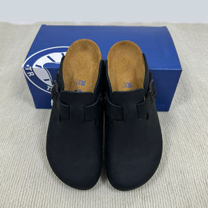 Sandalias Cerradas de Cuero Vacuno de Alta Calidad, Mules de Gamuza para Exteriores, Zuecos de Primavera/Verano, <span class=keywords><strong>Plataforma</strong></span> de Goma Cómoda para el Tiempo Libre - Product Image 4