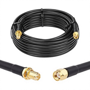 Câble coaxial RP-SMA <span class=keywords><strong>m</strong></span>âle vers femelle de 30 cm à faible perte, plaqué or, RG58, pour extension <span class=keywords><strong>d</strong></span>'<span class=keywords><strong>antenne</strong></span> WiFi, routeur LAN, adaptateur réseau sans fil - Product Image 1