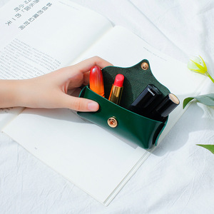 Waterproof leather mini <b>lipstick</b> case/pouch, mini earphone case/makeup bag, <b>customized</b> gift. - Product Image 2