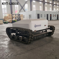 Tondeuse électrique télécommandée robuste de 800 mm, alimentée par batterie au lithium, sur chenilles, pour paillis d'herbe, certifiée CE EPA, pour vergers et fermes, 4000W