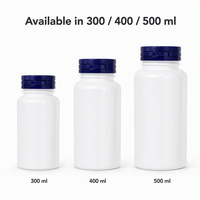 Flacon vide en PET pour compléments alimentaires 300 ml, flacon en plastique pour pilules de vitamines avec bouchon à languette, conteneur inviolable pour capsules et comprimés