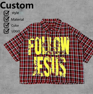 Camisa Corta de Verano para Hombre, Estilo Vintage, Corte Holgado, Material de Algodón, Diseño con Botones, Estampado Serigrafiado, Manga Corta - Product Image 1