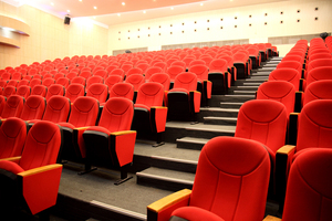 Chaise d'auditorium de cinéma à bon prix avec tablette d'écriture, revêtement en tissu, chaise de théâtre pour étudiants, de l'usine de Foshan - Product Image 5